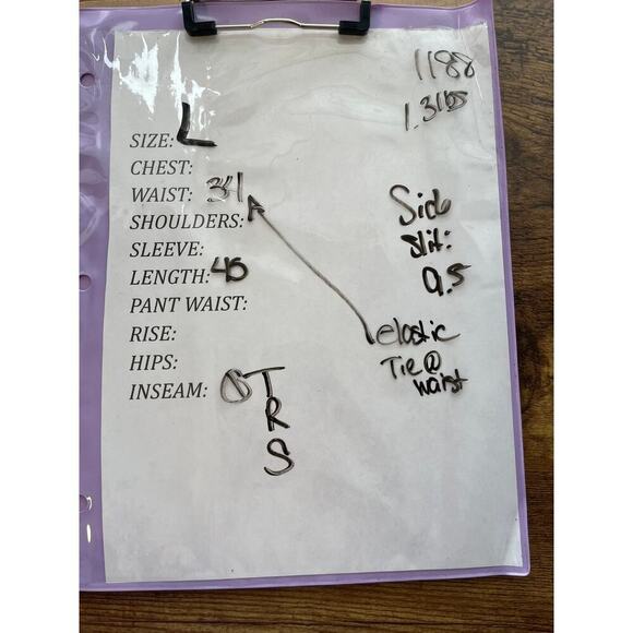 Prologue L Gray Batwing Mock Neck Long Side Slits Tie Waist Office Wear - Picture 8 of 8